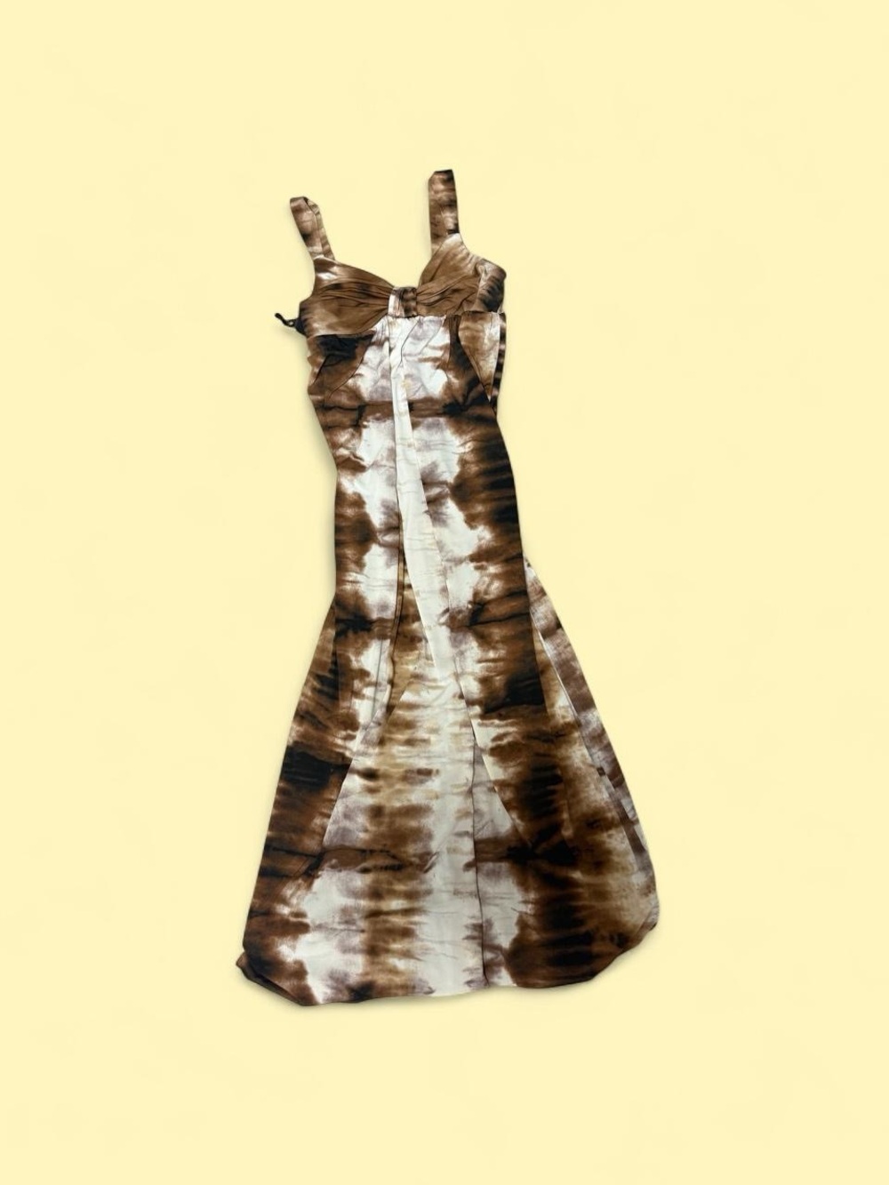 Rhapsody Brown & Cream Tie-Dye Maxi Dress